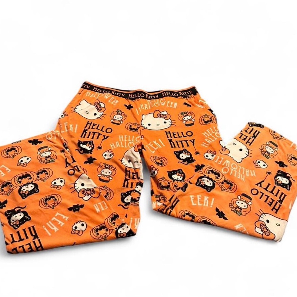 Hello Kitty Pajama Bottoms - Orange and Black